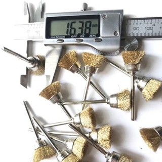 chổi chén đánh gỉ màu đồng 16mm cán 3mm/3.17mm
