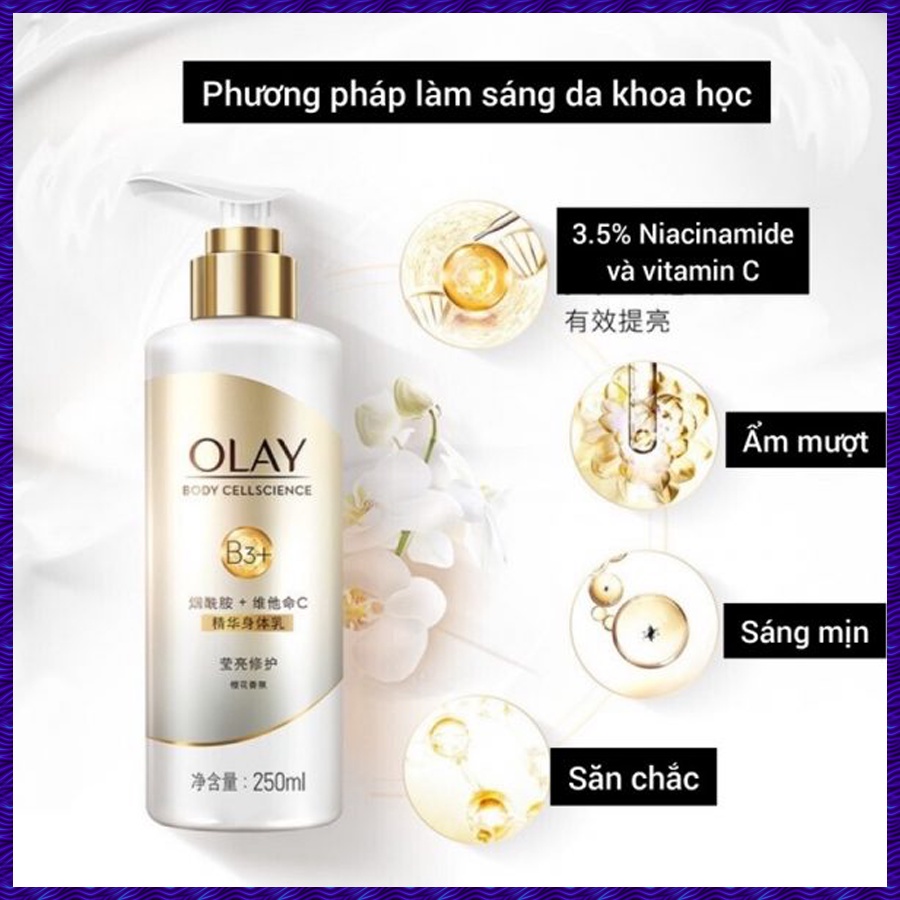 Sữa Dưỡng Thể Trắng Da, Mờ Thâm Olay Body Cellscience B3+ Vitamin C - 250ml