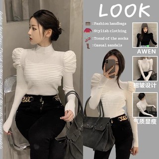 Áo len tay bồng dài tay cổ 3 phân, áo len nữ