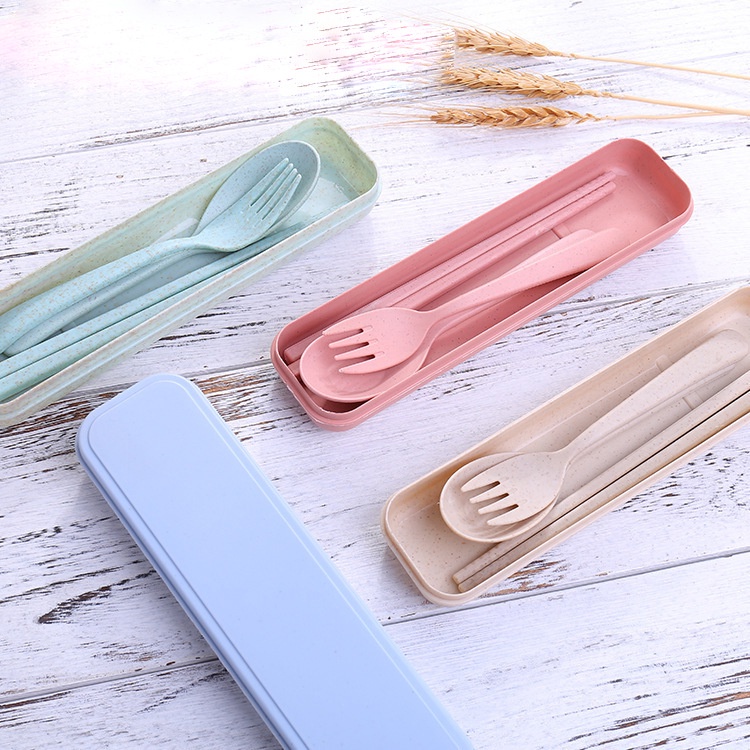 [❌GIÁ SỈ❌] Bộ Đũa Thìa Dĩa Làm Từ Thân Lúa Mạch 1601