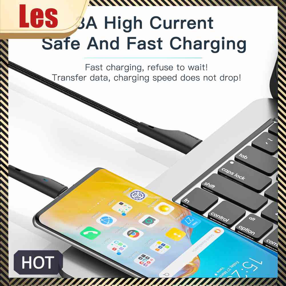 Dây Cáp Sạc Nhanh Essager Chuyển Đổi USB Sang Type-C 3A Cho Huawei Samsung Xiaomi