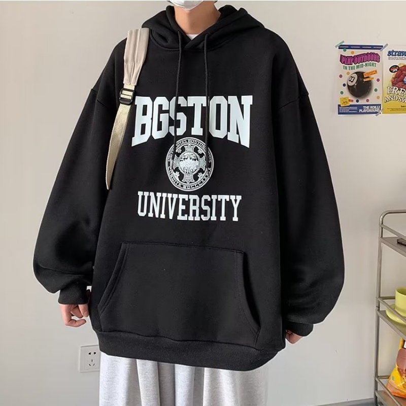 Áo hoodie Dáng Rộng In Chữ Phong Cách Nhật Bản Thời Trang Cao Cấp Cho Nam