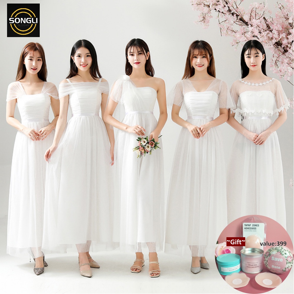 Đầm Maxi Dự Tiệc Màu Trắng Thanh Lịch (133cm) Cho Nữ