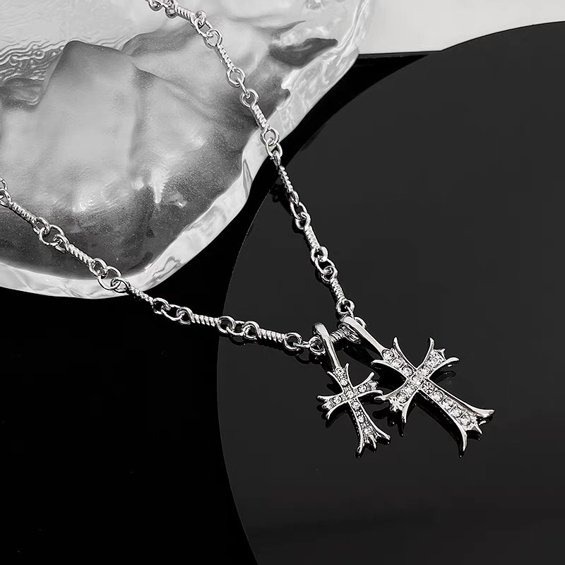 Dây Chuyền Nam Nữ Mặt Chữ Thập LOKI.Accessories Màu Bạc Đẹp Cao Cấp - Vòng Cổ Nam Chất Liệu Titan- Vòng Cổ Dias