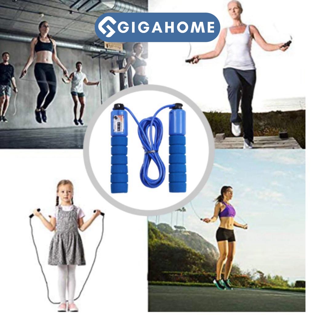 Dây Nhảy Thể Dục Giảm Cân GIGAHOME Tự Động Đếm Số Vòng, Tay Cầm Chống Trượt 3195