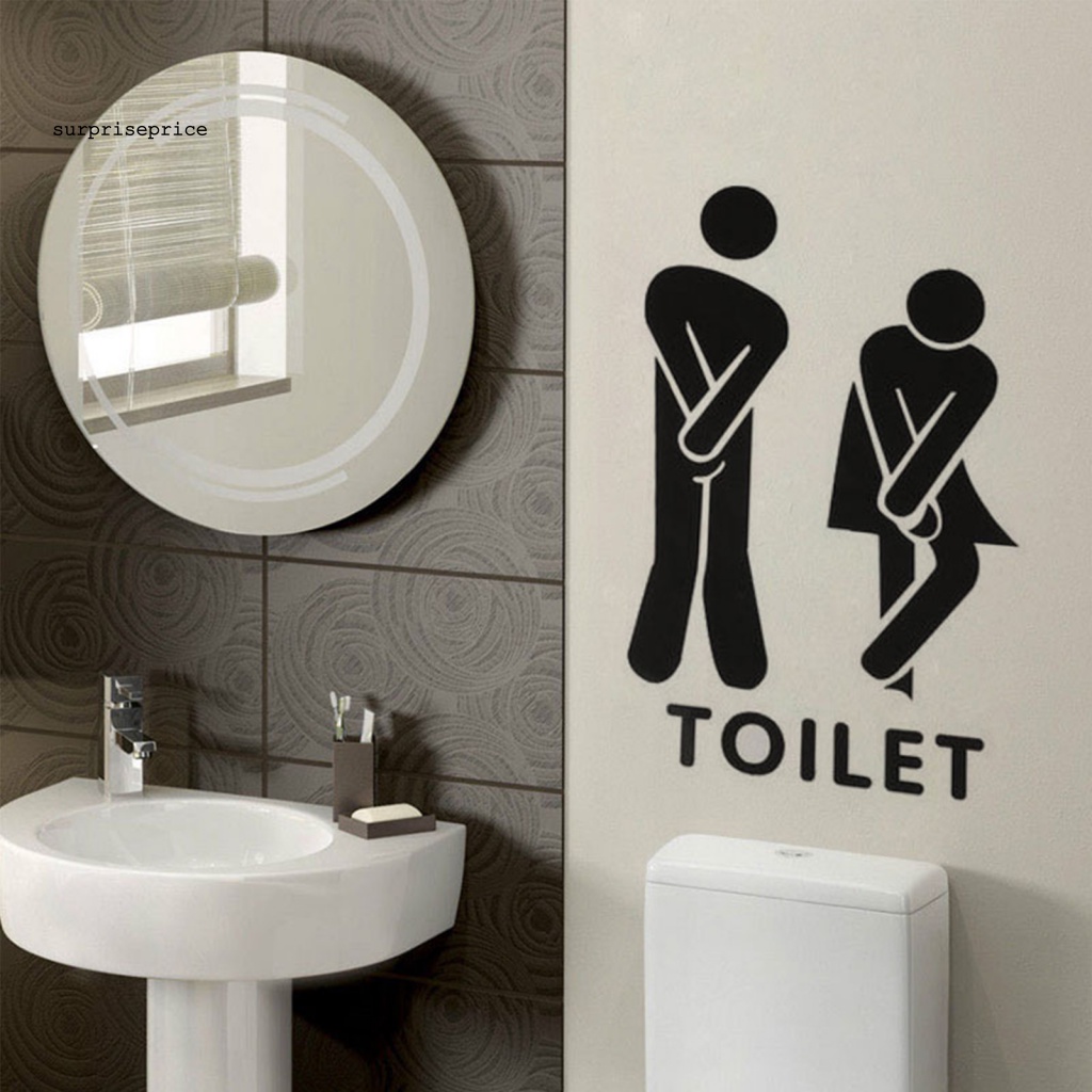 Sticker Dán Toilet Nam Nữ Hình Chữ Vui Nhộn