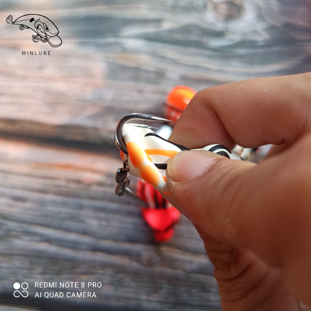 Mồi giả câu lure cá lóc nhái hơi Nhím Mini 3.5cm Minlure chuyên câu cá lóc ruộng đồng nước lũ câu cá lóc nhỏ