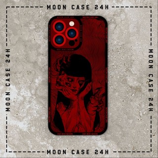 Ốp lưng iphone cạnh vuông Moon Case Horror Red Girl 7/7plus/8/8plus/x/xs/11/12/13/14pro/max/plus/promax