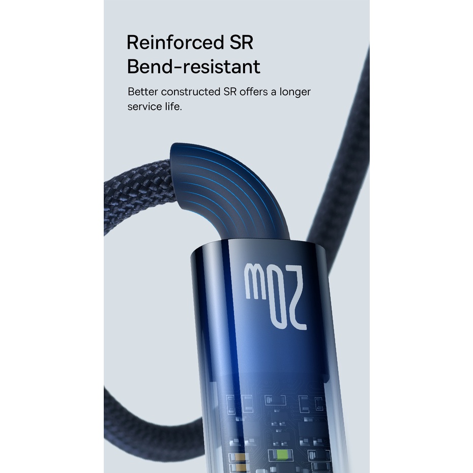 Cáp sạc nhanh Baseus Tự Ngắt 20W Gen2 Baseus Explorer Series cho sp táo