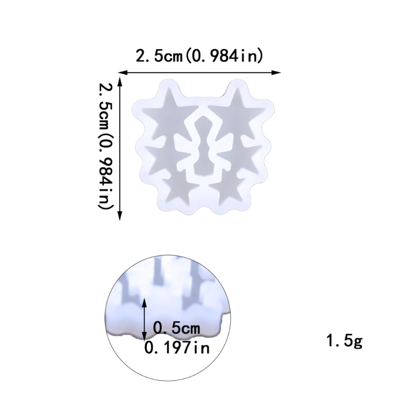 Khuôn Silicone Làm Bông Tai Hình Ngôi Sao Năm Cánh