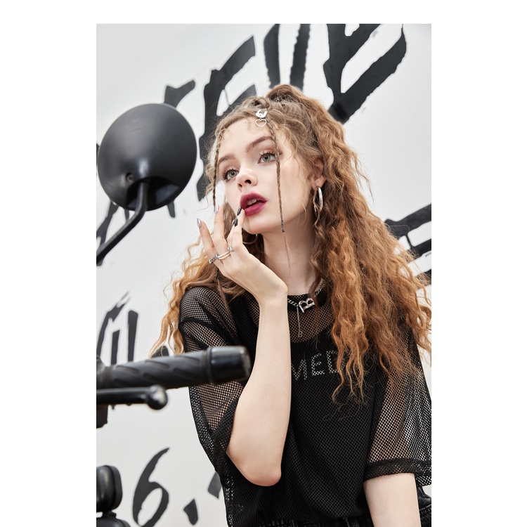 Áo lưới croptop thể thao thời trang hip hop cá tính