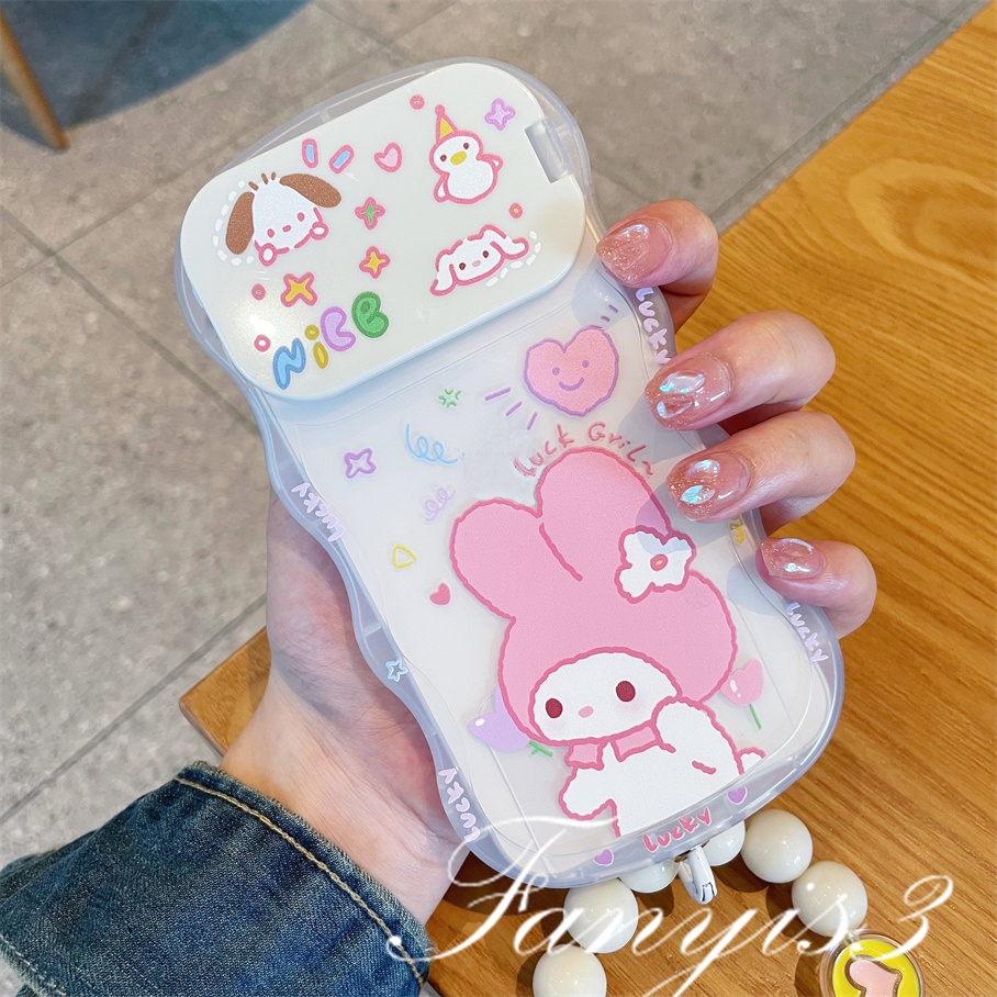 Ốp Điện Thoại TPU Mềm Trong Suốt Có Gương Hình Melody Cho IPhone 14 13 12 11 Pro Max X Xr Xs Max 14 13 12 11 X Xs Xr