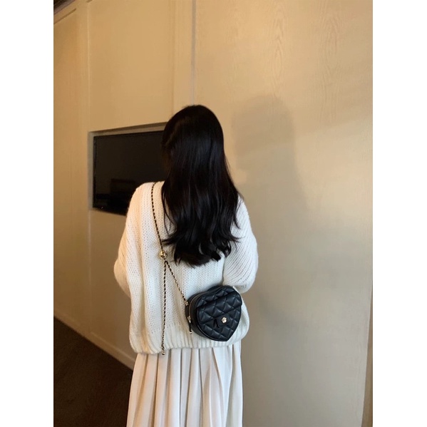 Túi đeo chéo/ kẹp nách Nretro trái tim cao cấp