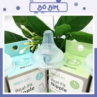 ⚡Núm Ti MOYUUM [Hỗ Trợ Đục Lỗ]⚡CHÍNH HÃNG⚡Núm ti thay thế bình Moyuum Hàn Quốc Siêu Mềm Đủ Size 1-4[Cam Kết Chính Hãng