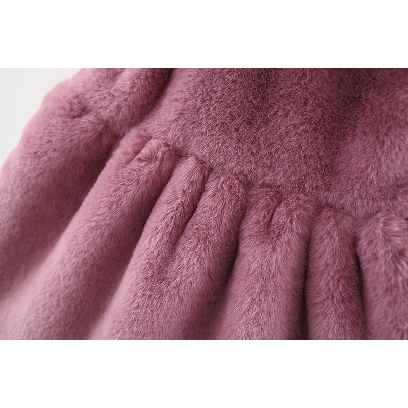 Áo Khoác Lông Cừu Màu Trơn Kèm Túi Đựng Dành Cho Bé Gái 0-3 Tuổi