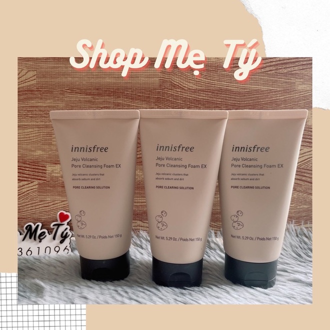 Sữa Rửa Mặt Tro Núi Lửa Innisfree Jeju Volcanic Pore Cleansing Foam EX 150ml