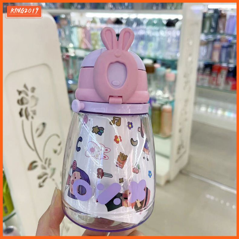 Cá Tuyết Hoạt Hình Thỏ Bình Nước Trẻ Em Uống Tumbler Trẻ Em Straw Cup Mẫu Giáo Ống Hút Cốc Có 2d Miếng Dán Và dây