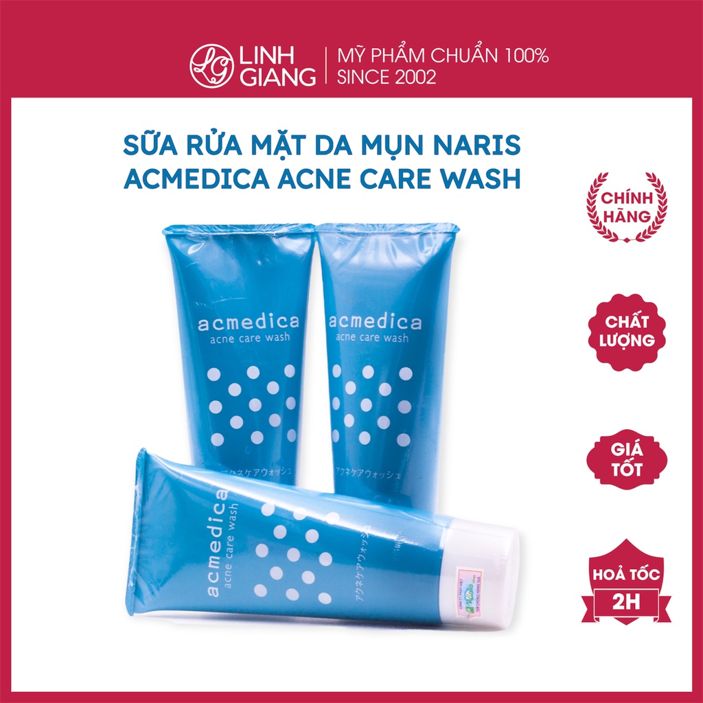 Sữa Rửa Mặt Da Mụn ACMEDICA Acne Care Wash giảm thâm mụn giảm dầu thừa Linh Giang chính hãng