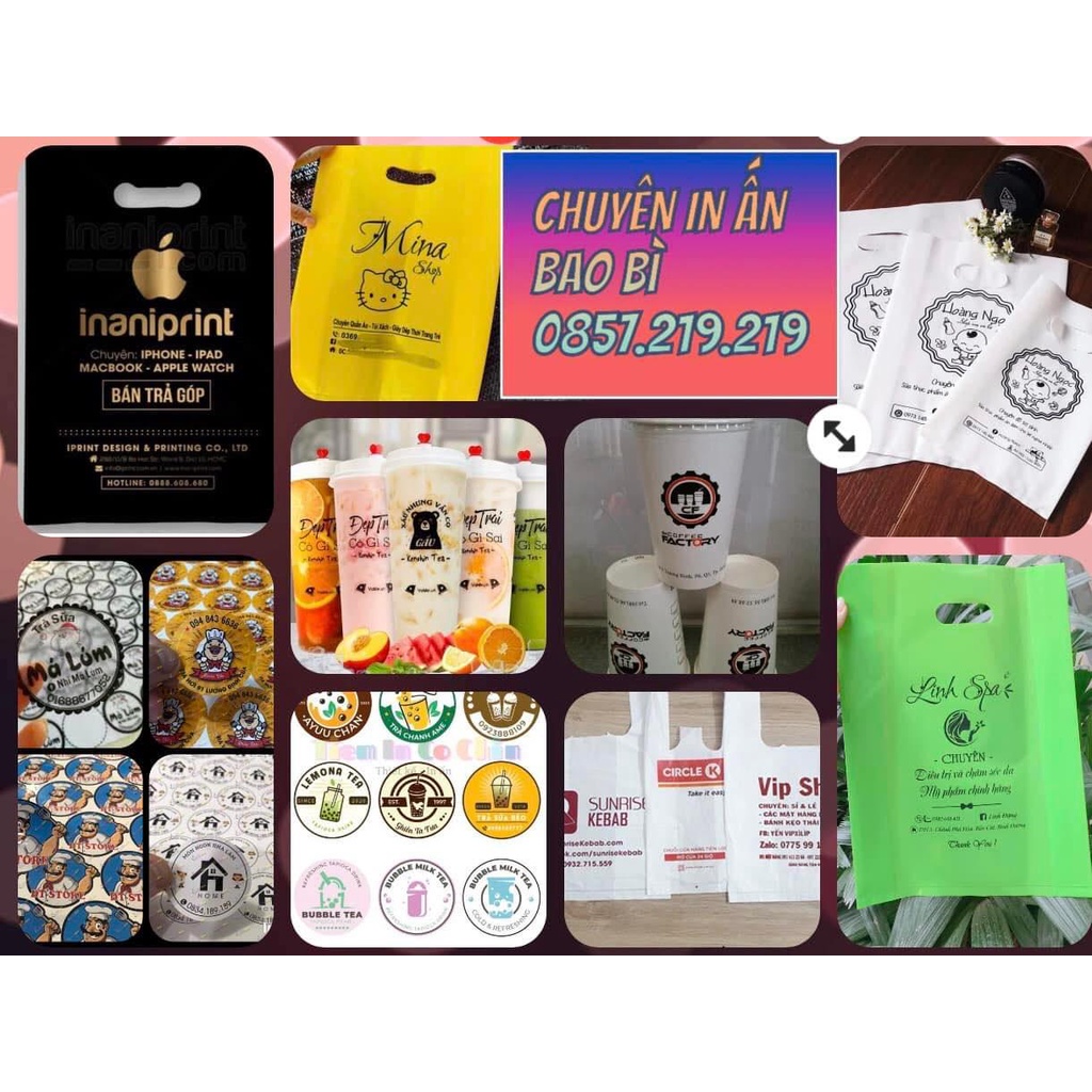 In tem nhãn giấy, sticker, decan thiết kế theo yêu cầu