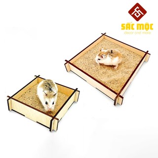 Khay Gỗ #24 Đựng Cát Vệ Sinh Cho Chuột Hamster 