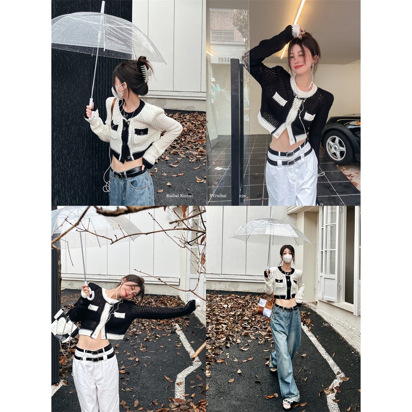 Áo cardigan dệt kim tay dài cổ tròn màu trơn thời trang Hàn Quốc cho nữ