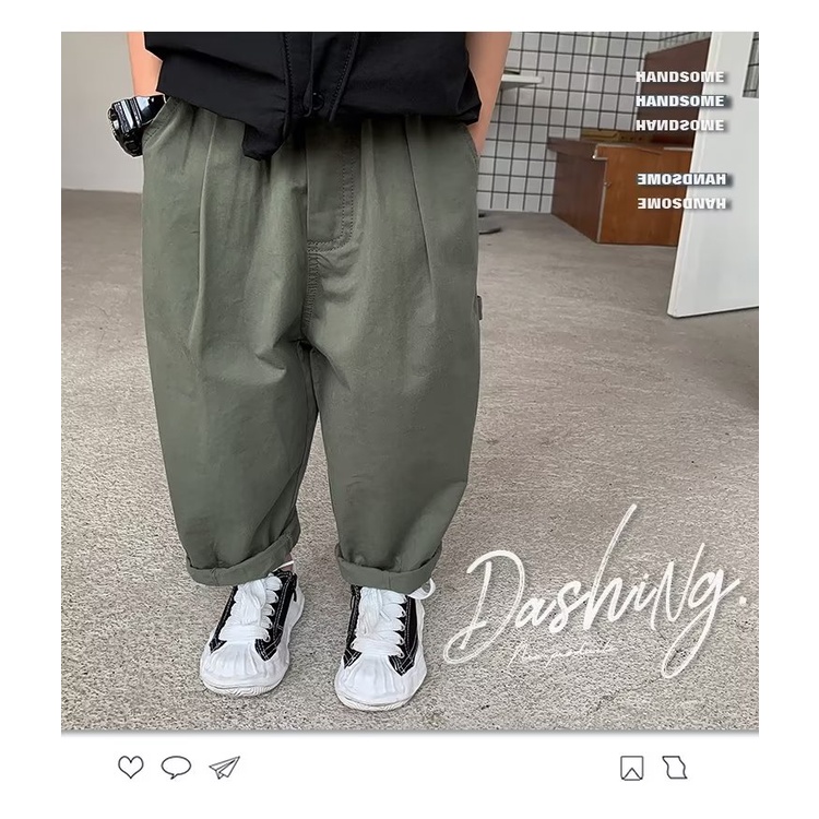 Quần Dài Dáng Rộng Màu Sắc Đơn Giản Thời Trang Mùa Thu Cho Bé Trai