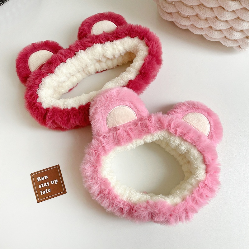 Băng Đô Cài Tóc Hình Gấu Và Dâu Tây Dễ Thương Cho Bé Gái