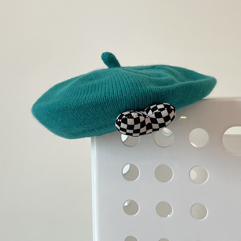 Mũ Beret Dệt Kim Họa Tiết Trái Tim Ba Chiều Phong Cách Hàn Quốc Cho Bé