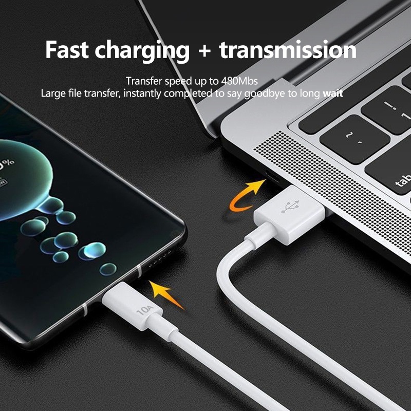 Cáp SạC Nhanh 120W USB Type C 10A Cho Samsung S10 S20 Xiaomi