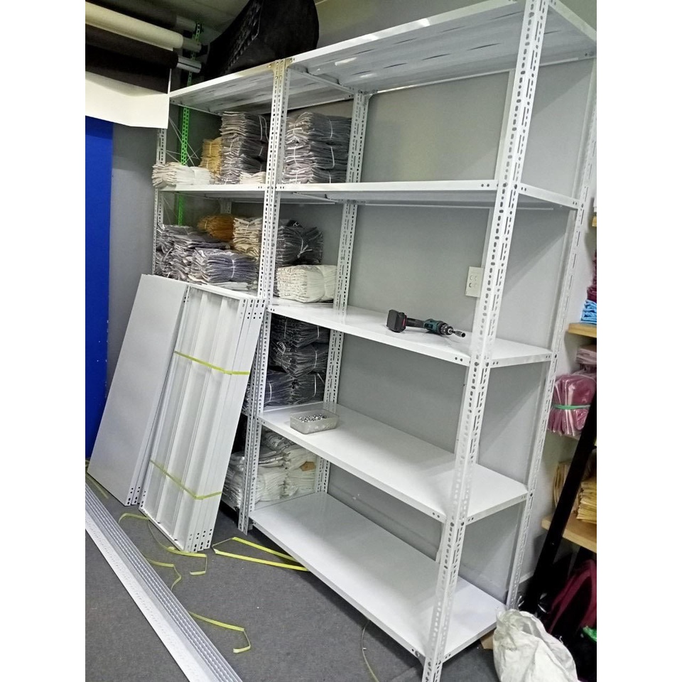 Kệ sắt v lỗ Dài 60 Rộng 30 Cao 100 x 3 tầng TRẮNG hoặc GHI