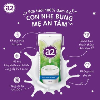 (Thùng 24 hộp) Sữa Pha Sẵn A2 Full Cream, 200ml (DATE 04.2023)