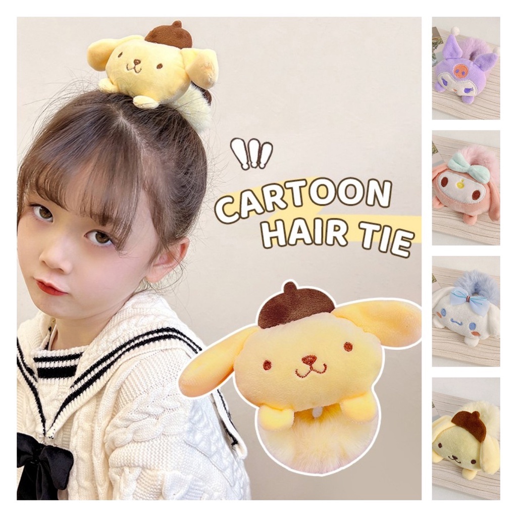 Hàng Mới Về Dây Buộc Tóc Đính Búp Bê Hoạt Hình Sanrio Dễ Thương Thời Trang Thu Đông Cho Nữ