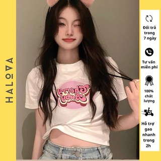 Áo thun croptop nữ ôm body tay ngắn cổ tròn AT14
