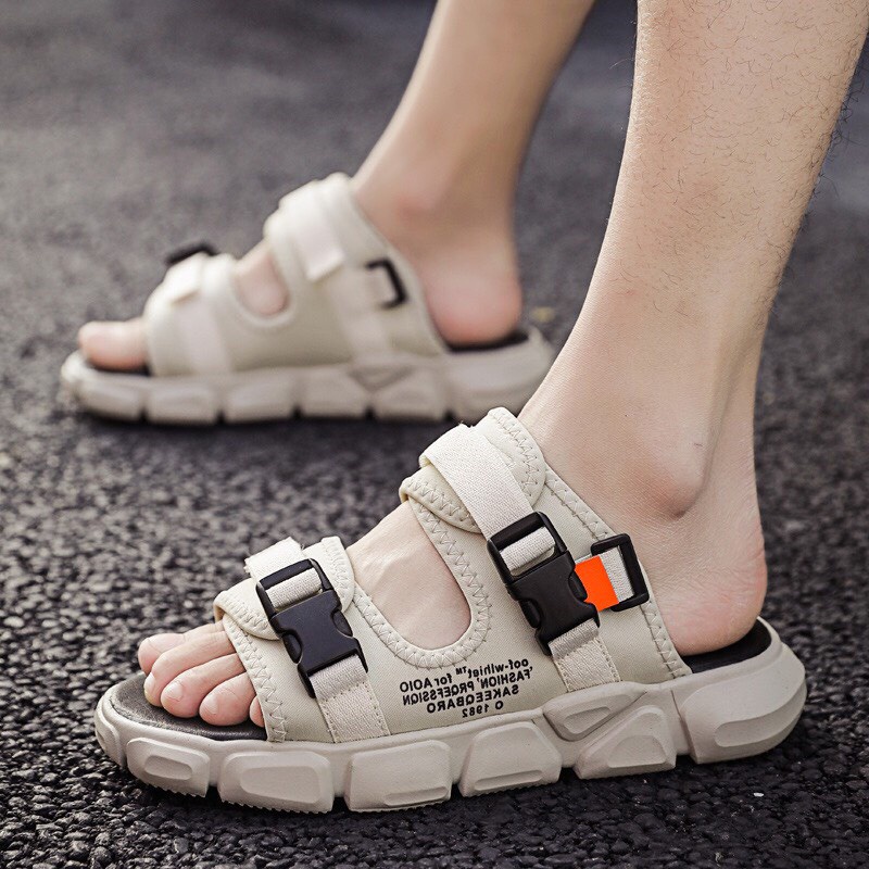 Dép Sandal Nam Đế Cao Quai Bấm Cao Cấp 2 Màu Cực Đẹp - Mẫu Sandal Quai Bấm Cao Cấp Học Sinh Sinh Viên