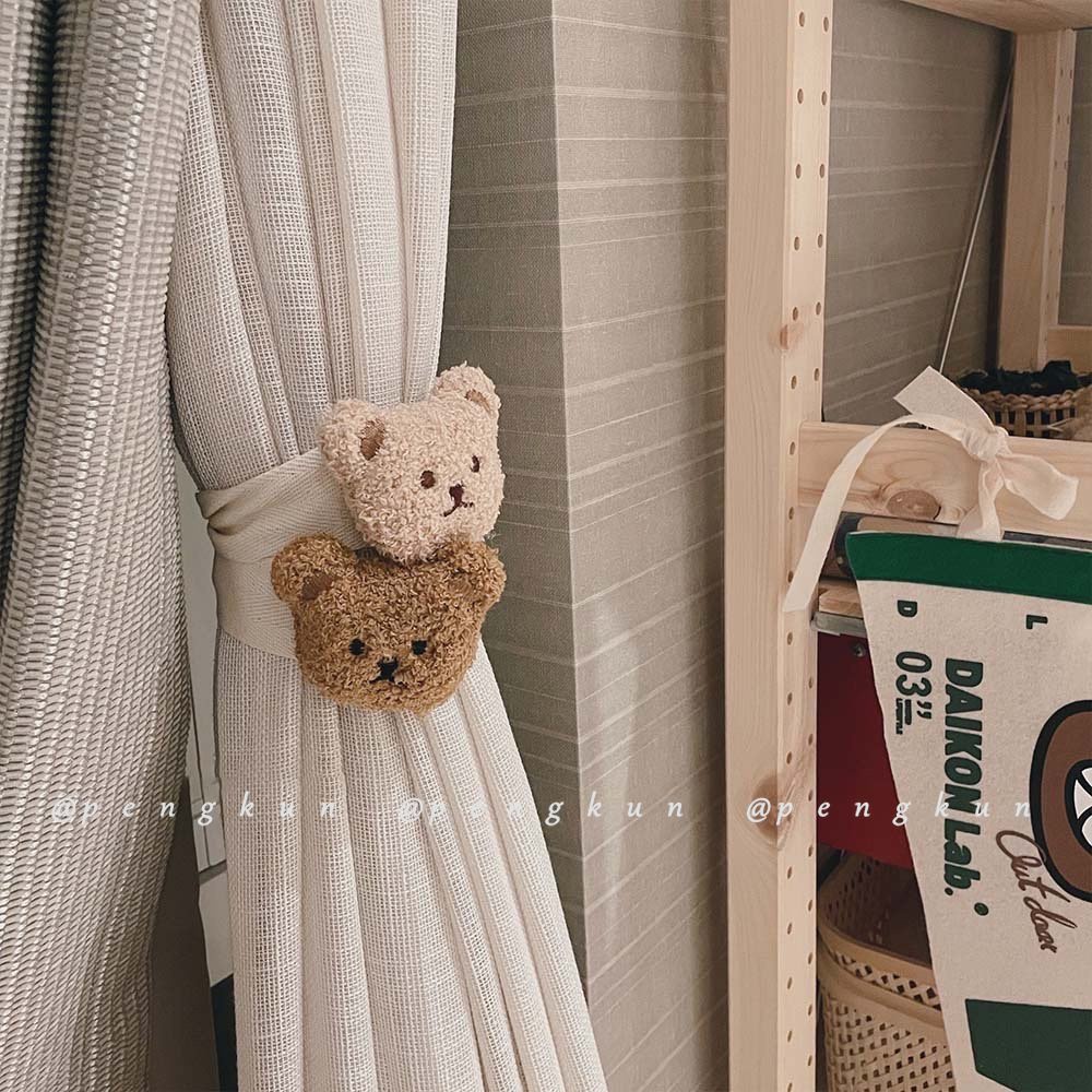 Dây Cột Rèm Cửa Hình Gấu Hoạt Hình Ba Chiều Phong Cách Bắc Âu Dành Cho Trẻ Em