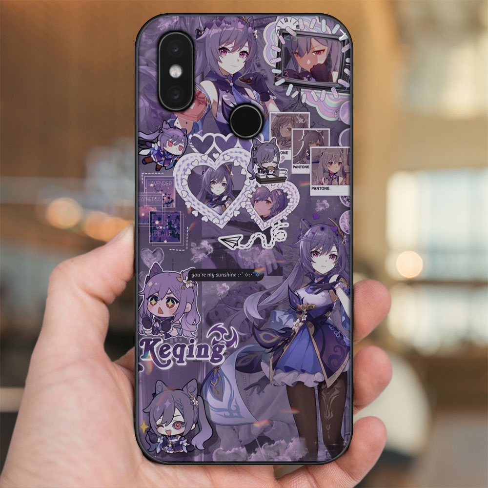 Ốp lưng Xiaomi Mi 8, Mi 8 SE viền đen in hình Keqing Genshin Impact