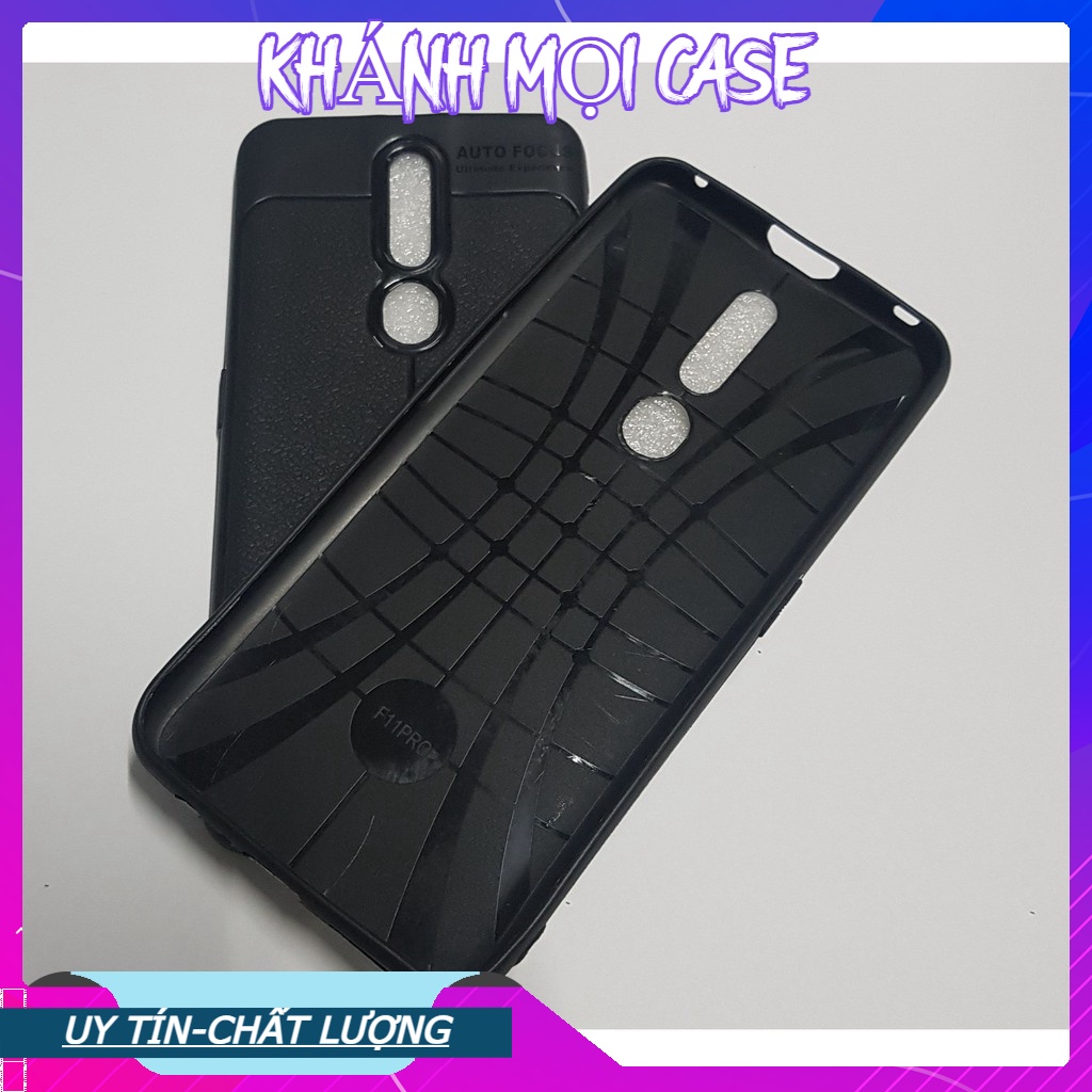 Ốp Lưng Oppo F11pro Dẻo Silicon Đen Nhám giả da Chống Vân Tay-Quốc Thành Official