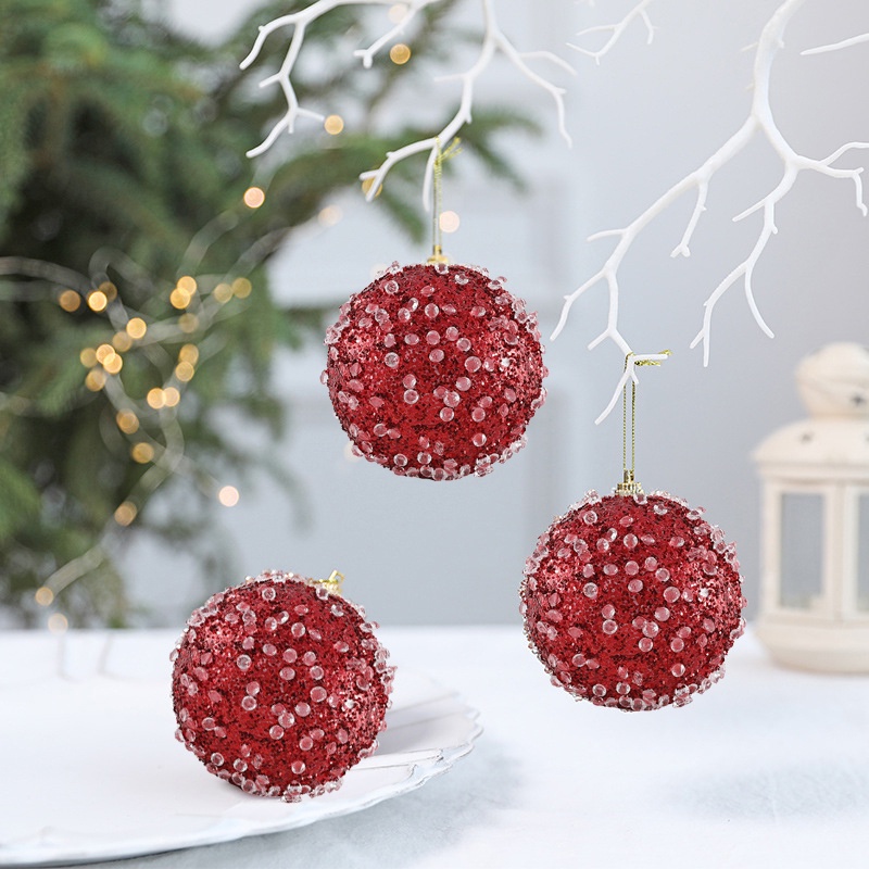 8cm quả châu nhỏ gọn trang trí cây thông noel độc đáo