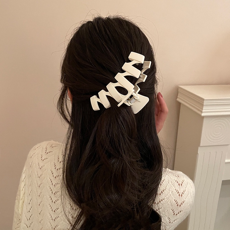 Kẹp Tóc Acrylic Họa Tiết Hình Học Đơn Giản Phong Cách Hong Kong Cổ Điển Thời Trang Dễ Phối Đồ Cho Nữ