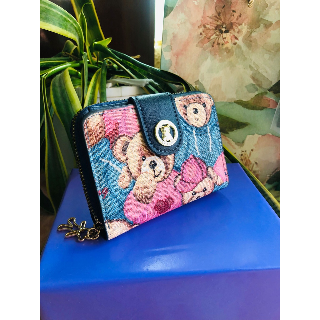 Ví Đựng Tiền Xu Đa Năng Có Khóa Kéo Thiết Kế Hình Chú Gấu Dễ Thương Dành Cho Nữ