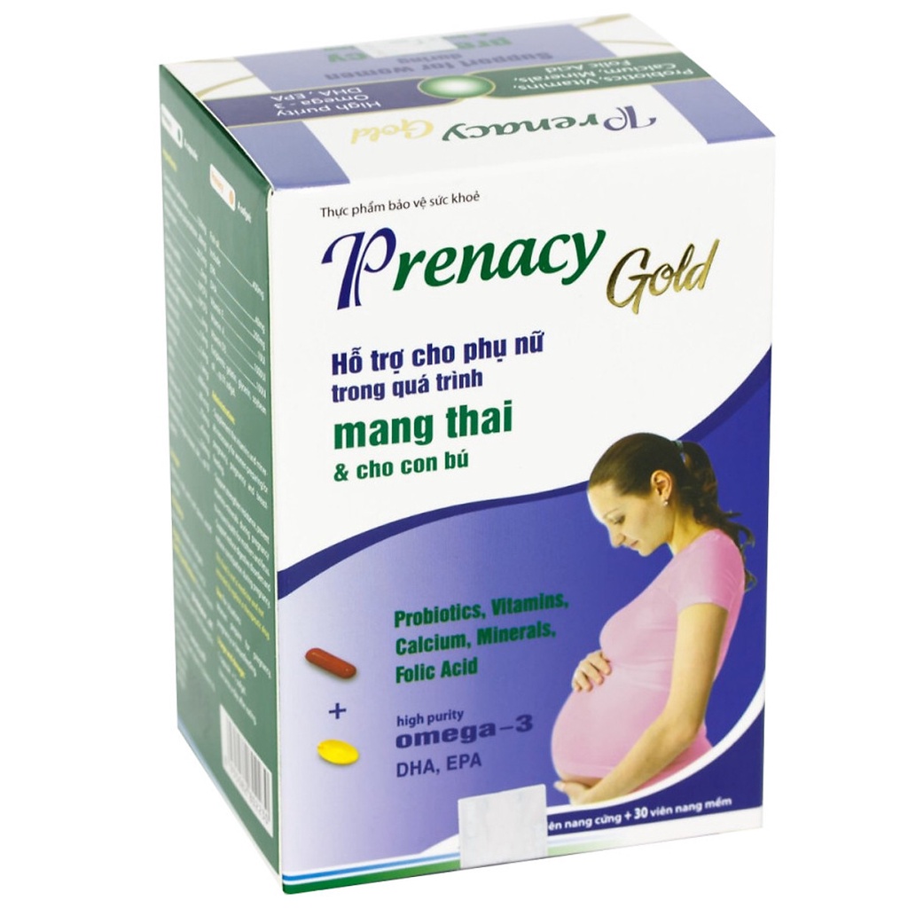 Prenacy Gold - tăng cường dinh dưỡng cho bà bầu hộp 60 viên uống