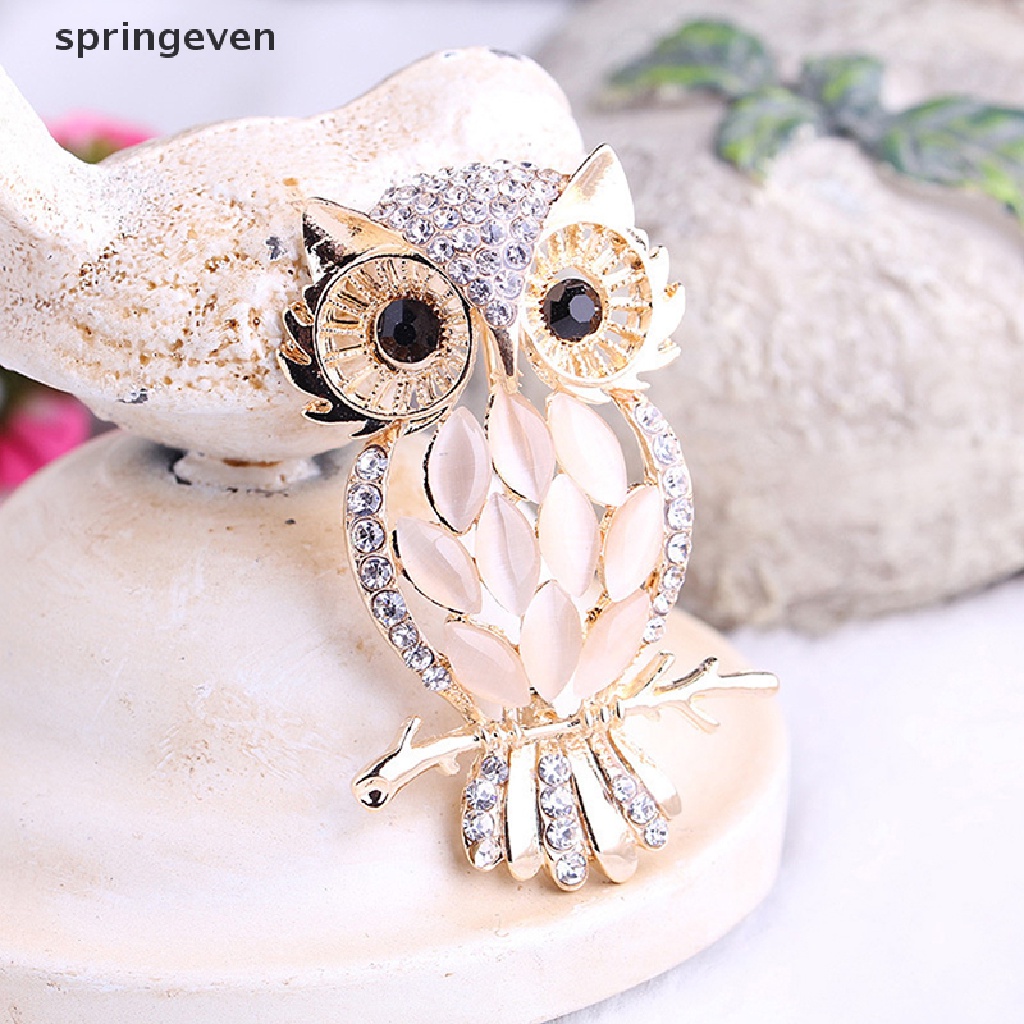 Ghim Cài Áo Hình Chim Cú Đính Đá Lấp Lánh Thanh Lịch