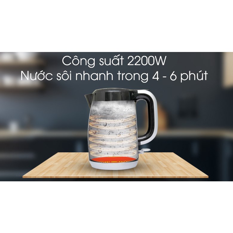 Bình đun siêu tốc Electrolux 1.7 lít EEK3505-HÀNG CHÍNH HÃNG