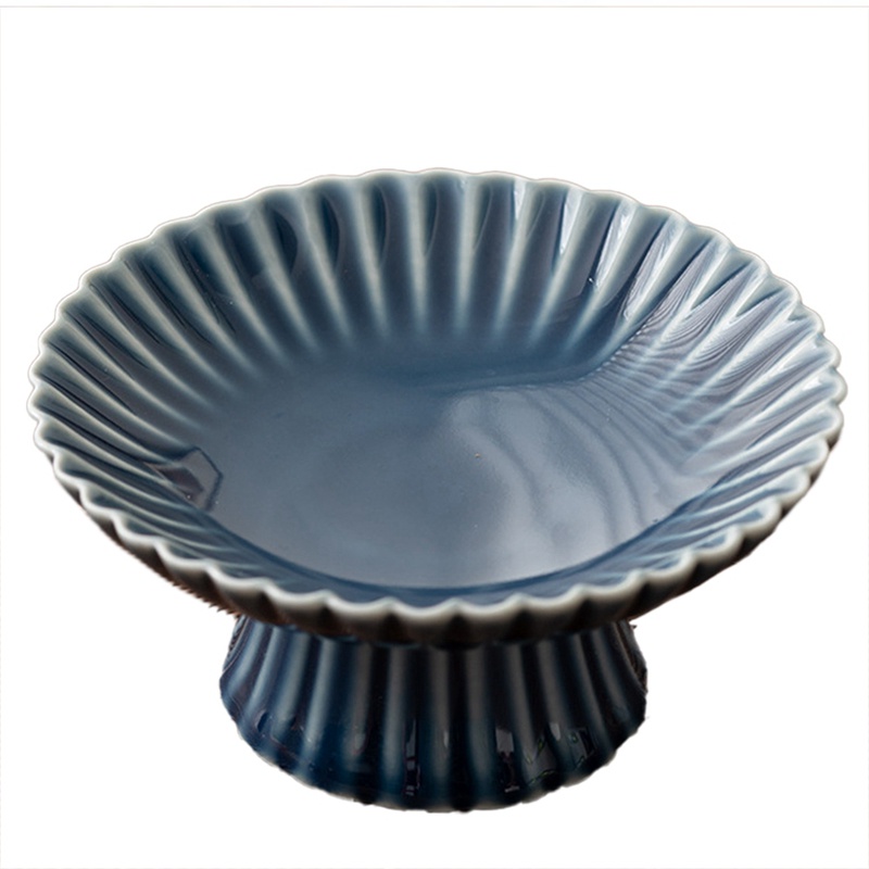 Đĩa Đựng Bánh / Trà / Trái Cây Bằng Sứ Kèm Giá Đỡ Kiểu Retro Tiện Dụng