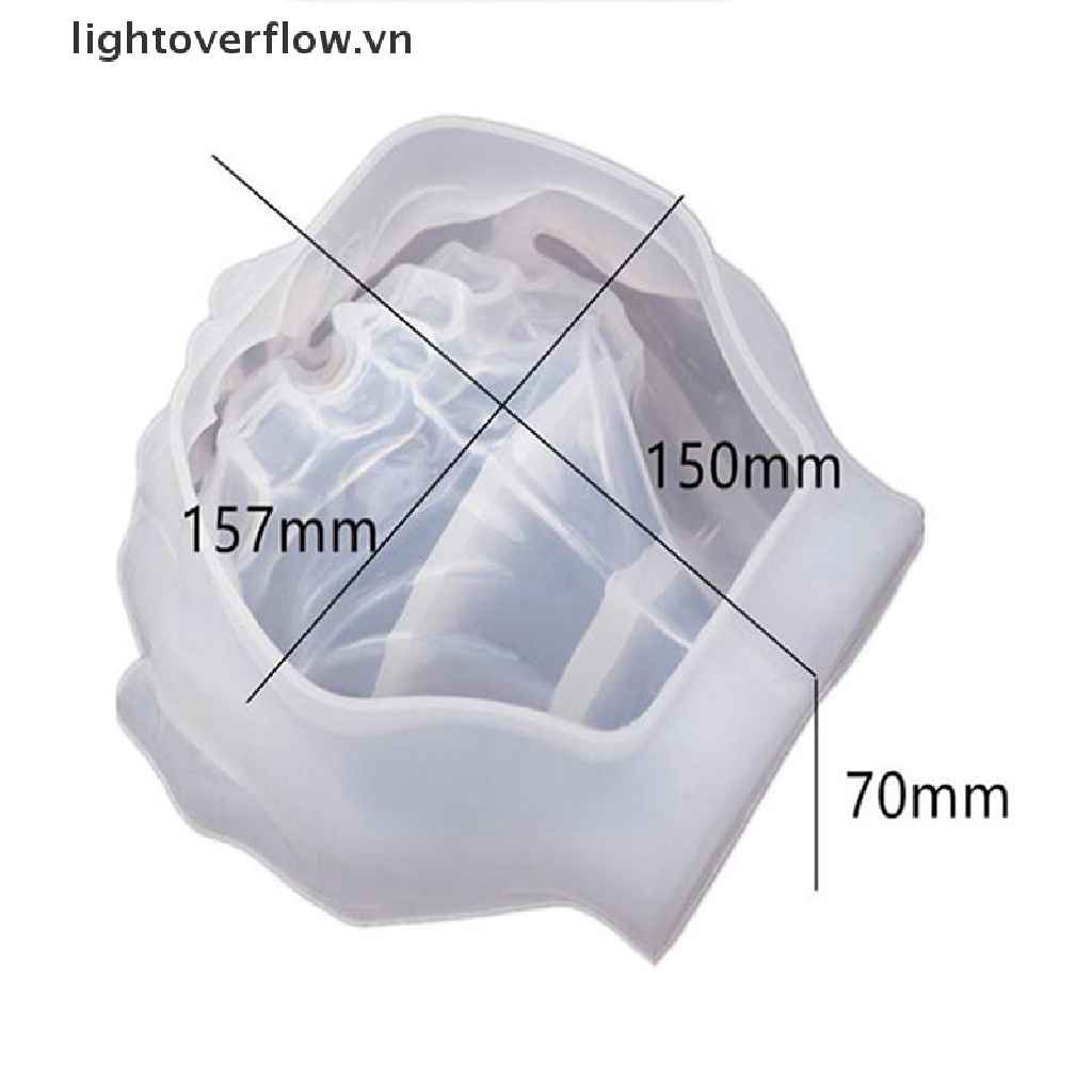 Khuôn Silicon Hai Tay Cầm Làm Chậu Hoa Đất Sét Xi Măng DIY