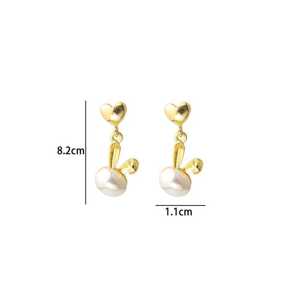 Khuyên Tai Dáng Dài Hình Chú Thỏ Màu Đỏ Thời Trang