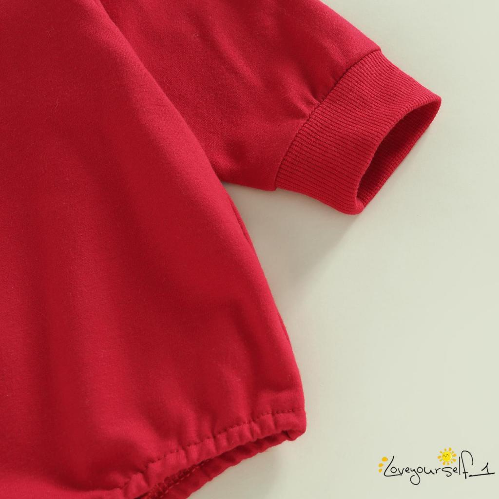 Bộ Áo Liền Quần Tay Dài In Hình Ông Già Noel / Cây Thông / Tuần Lộc Cho Bé B930G