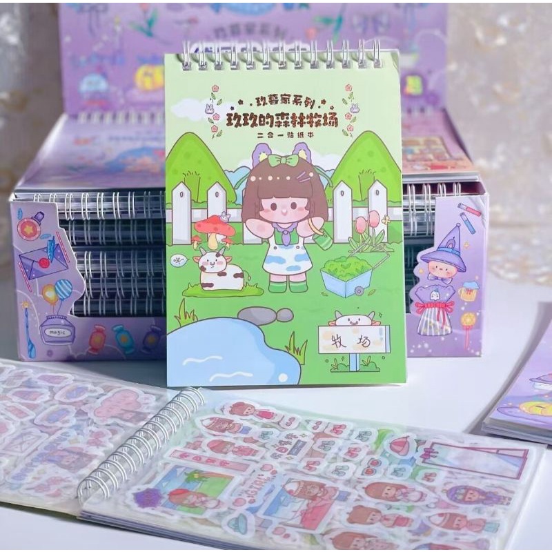 Sổ sticker kiêm sổ lưu trữ size đại 17cm, 30 trang, mã JBE- SCJ02, có clip, dạng sổ lò xo