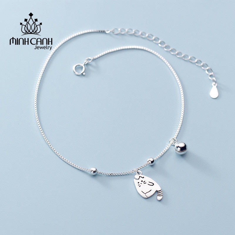 Lắc Chân Bạc Mèo Ú Mix Chuông Minh Canh Jewelry