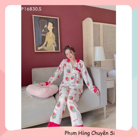 Bộ Pijama nữ dài tay hoạ tiết HOA nhí xinh xắn